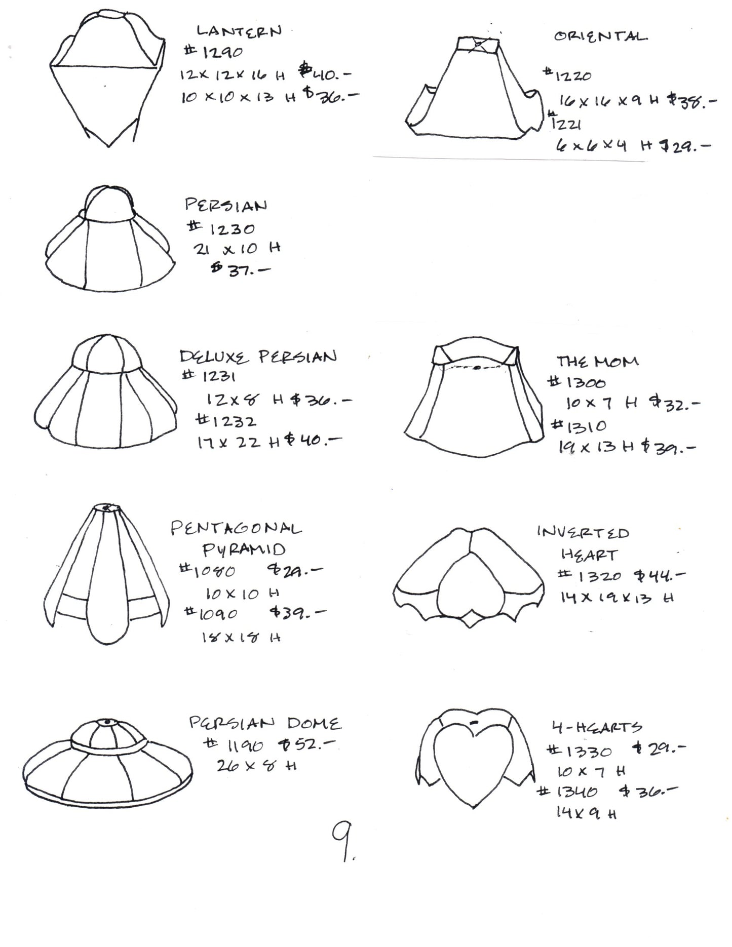 Victorian Lampshade Frame Catalog