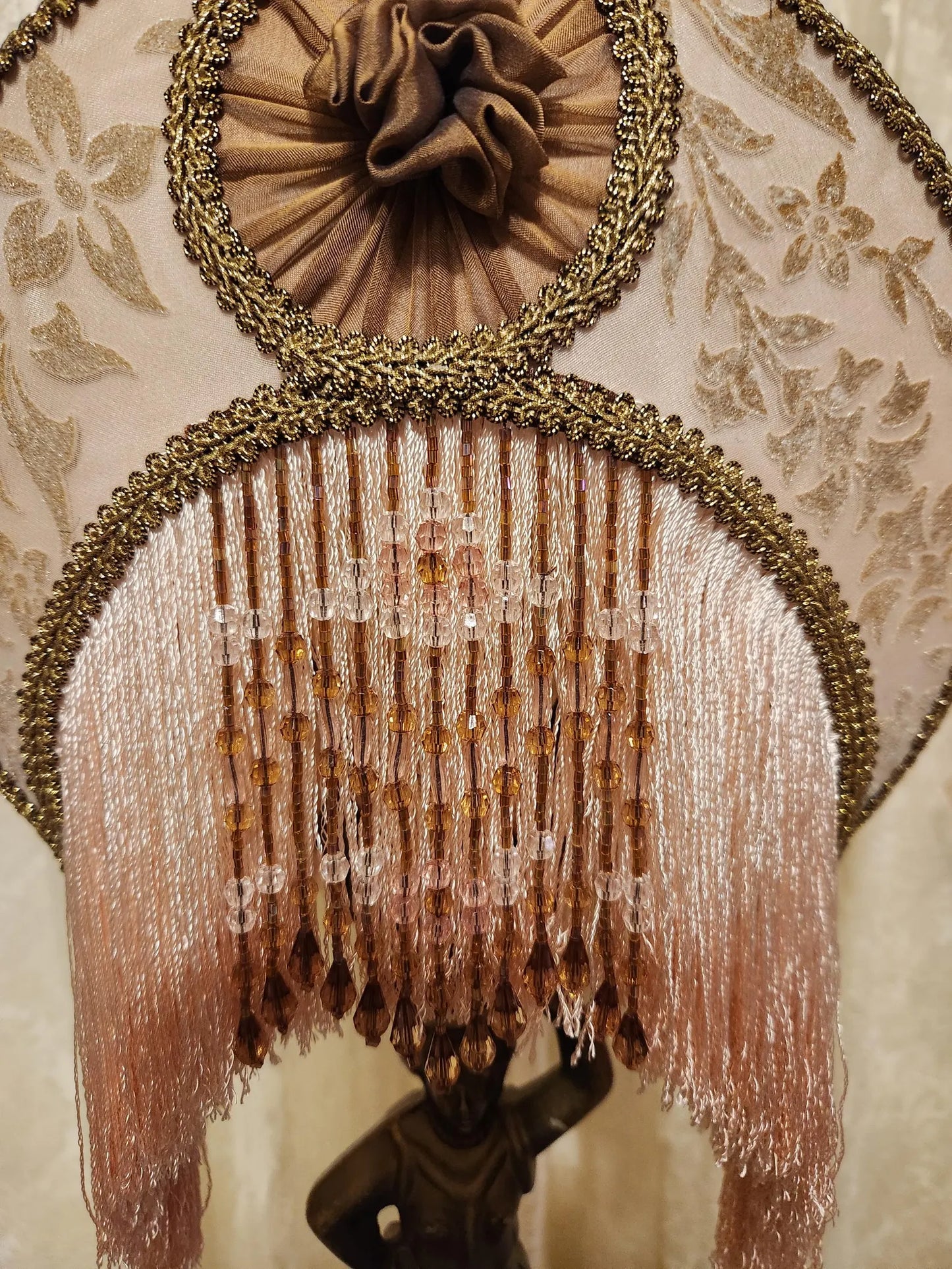 Goddess mini lamp with Half Moon silk lamp shade.