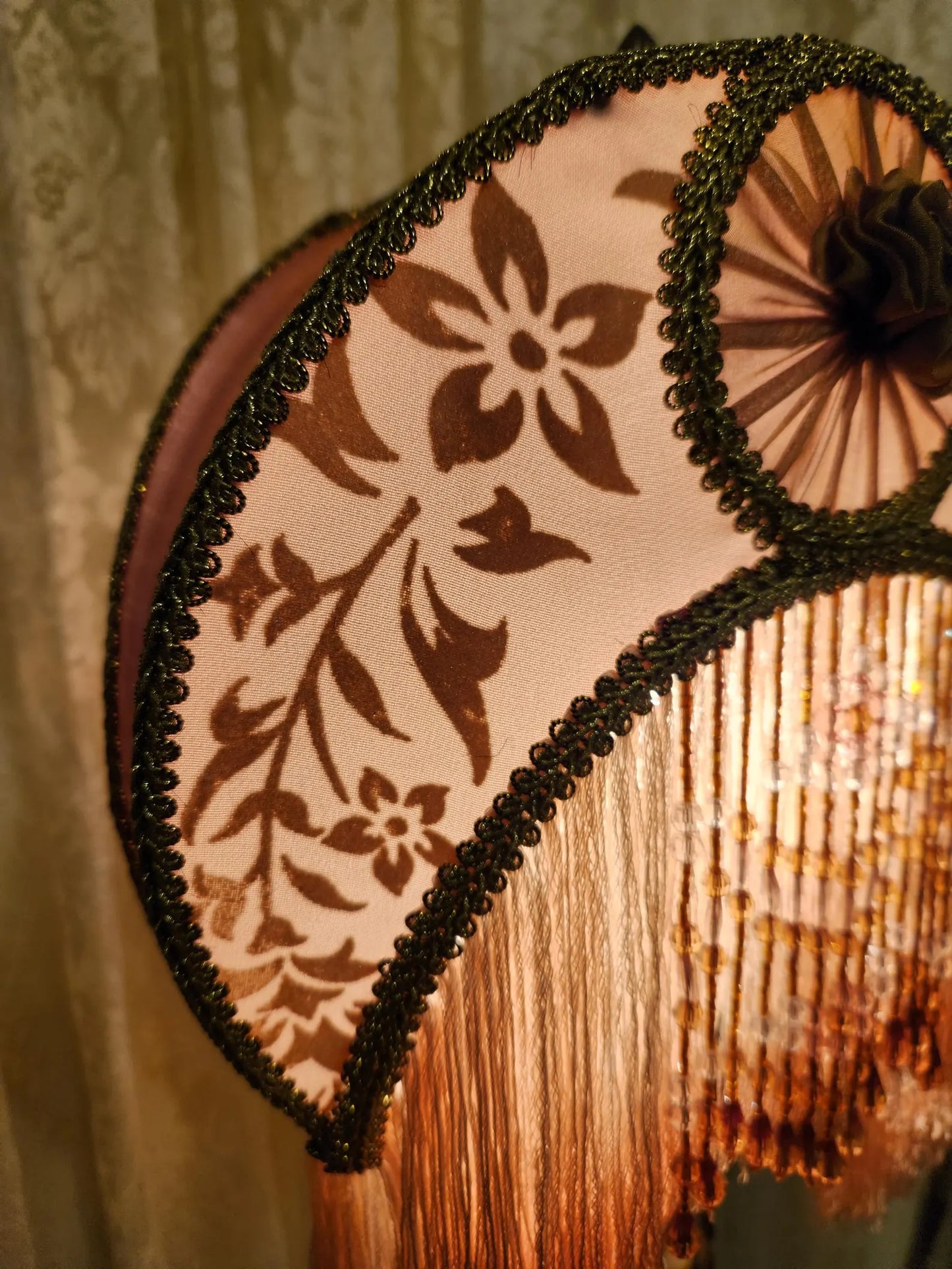 Goddess mini lamp with Half Moon silk lamp shade.