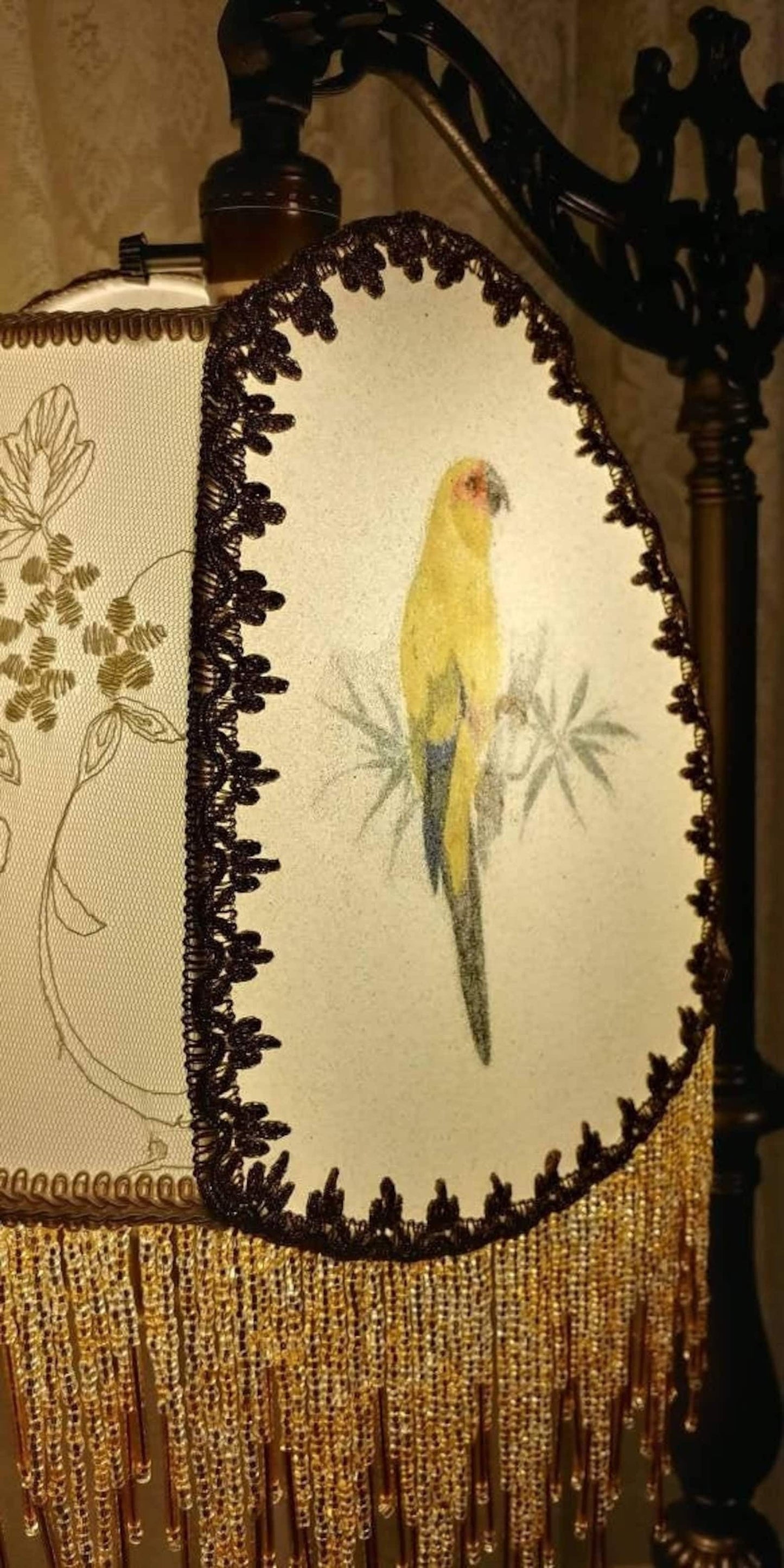 Golden Parrott Vintage Table Bridge Lamp and Shade