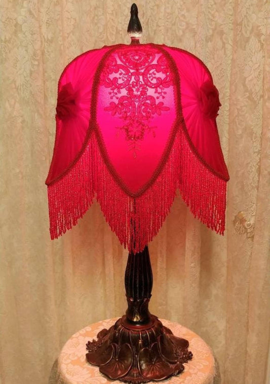 Red Vintage Style Lamp and Shade