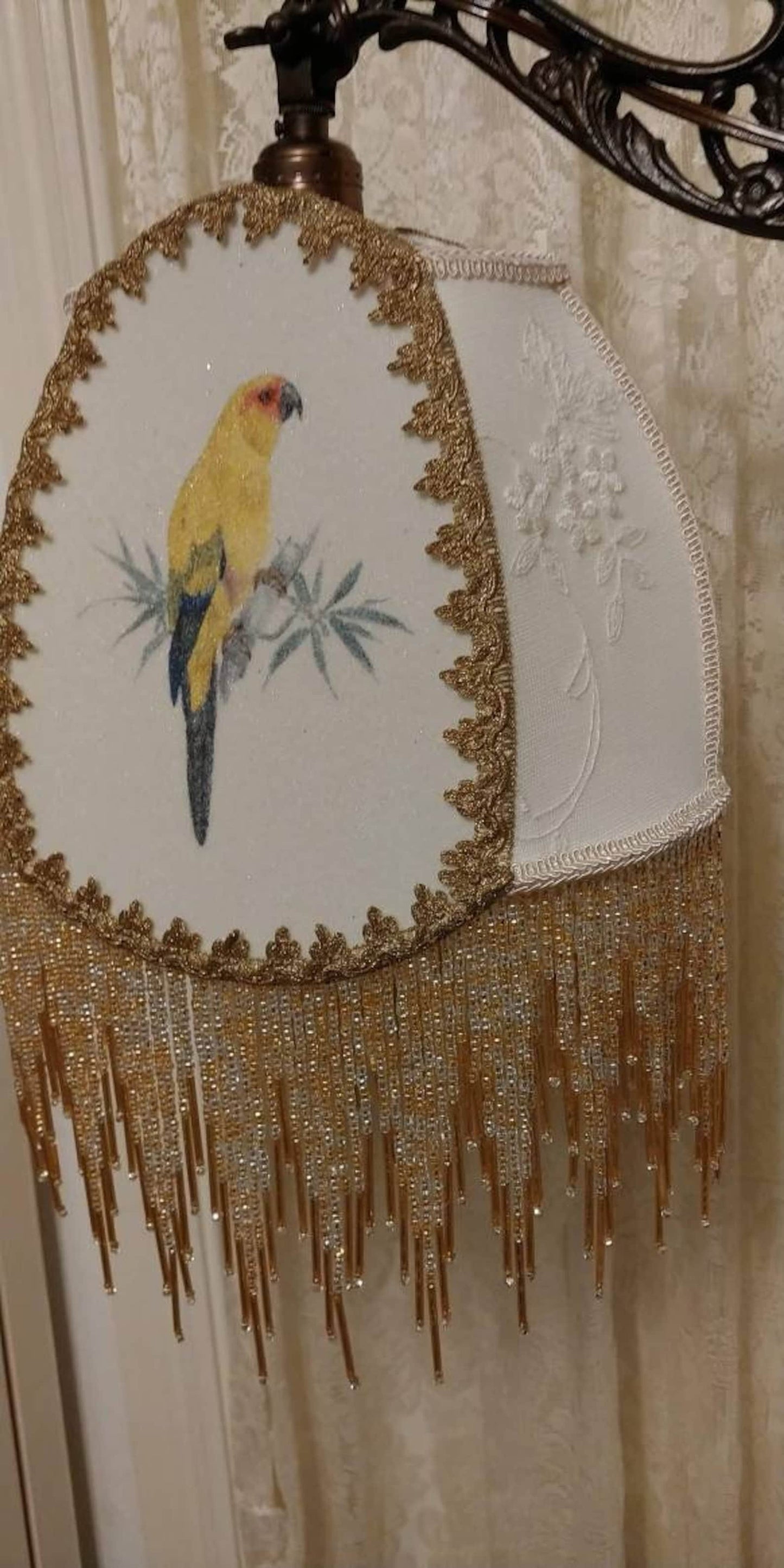 Golden Parrott Vintage Table Bridge Lamp and Shade