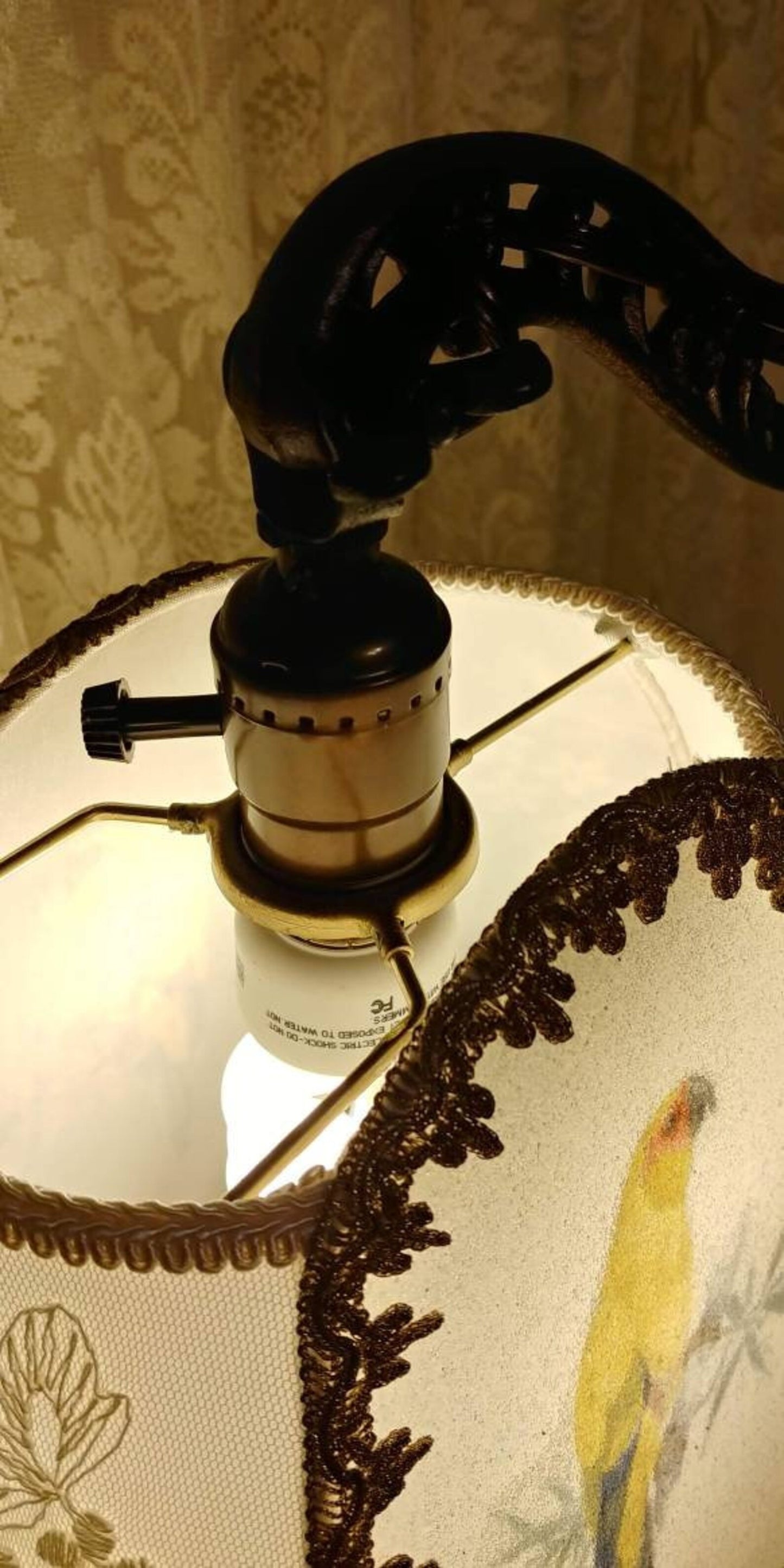 Golden Parrott Vintage Table Bridge Lamp and Shade