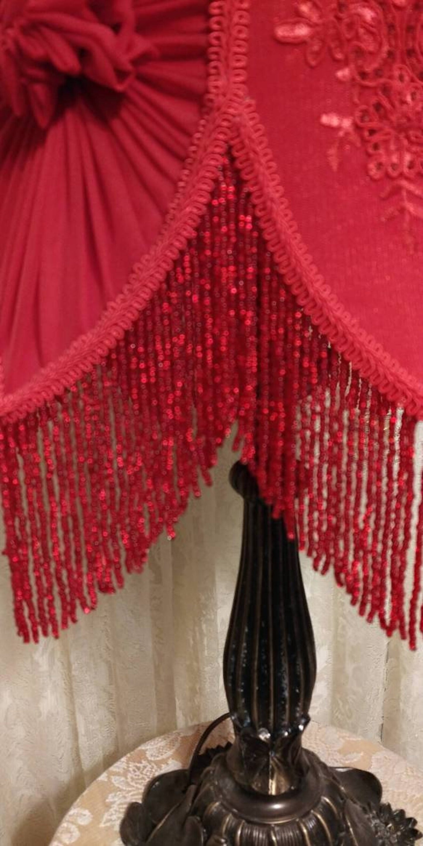 Red Vintage Style Lamp and Shade