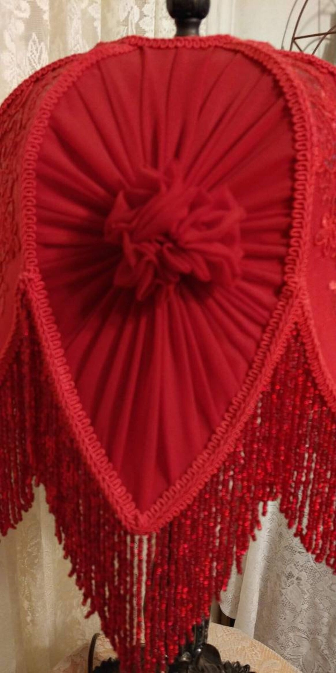 Red Vintage Style Lamp and Shade