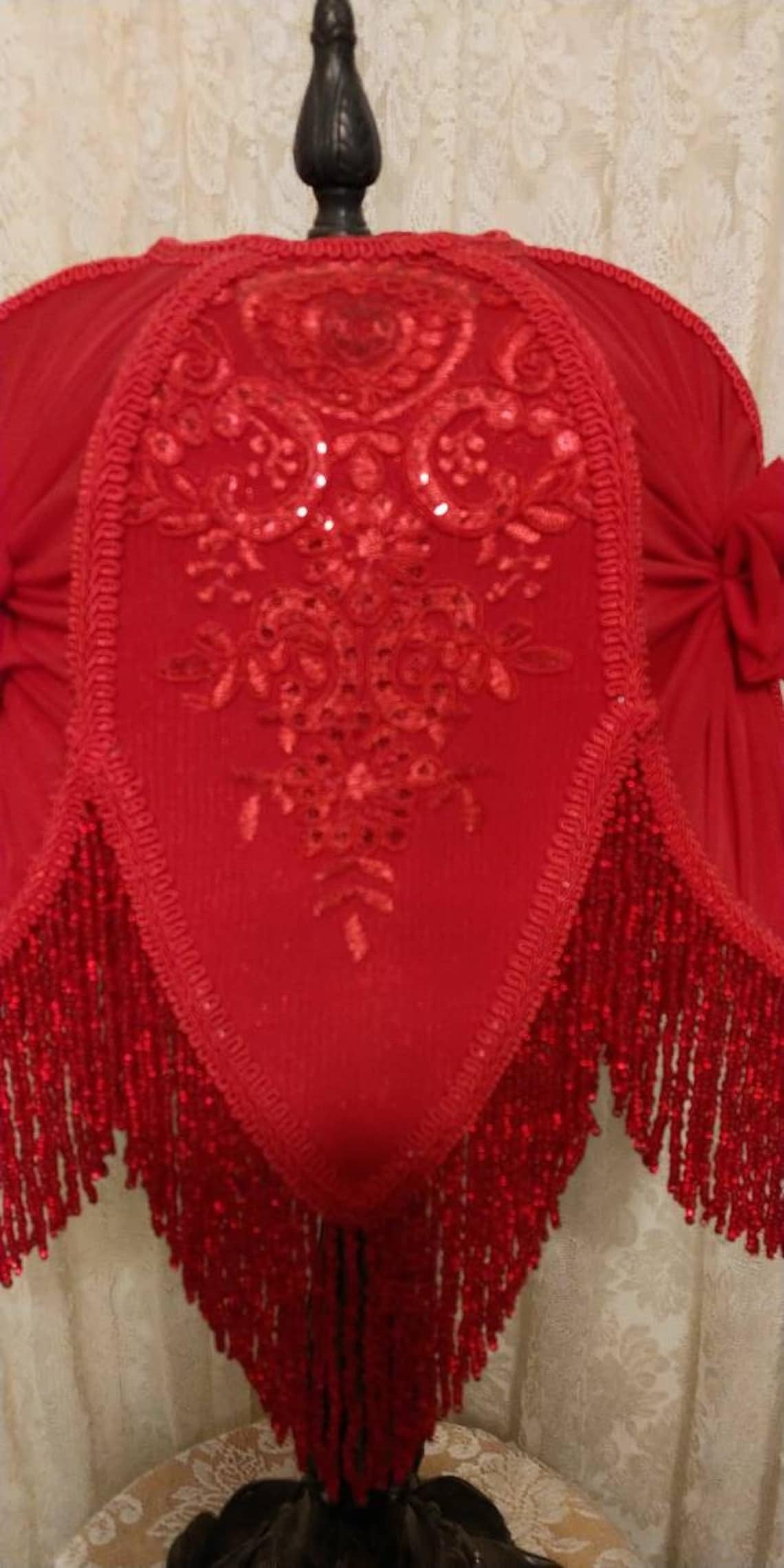 Red Vintage Style Lamp and Shade
